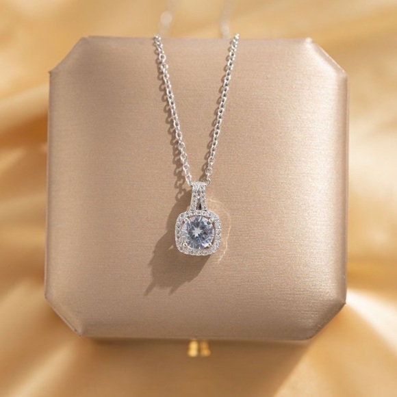 Elegant, Square Titanium Steel Earring and Necklace Bundle - Picture 4 of 7